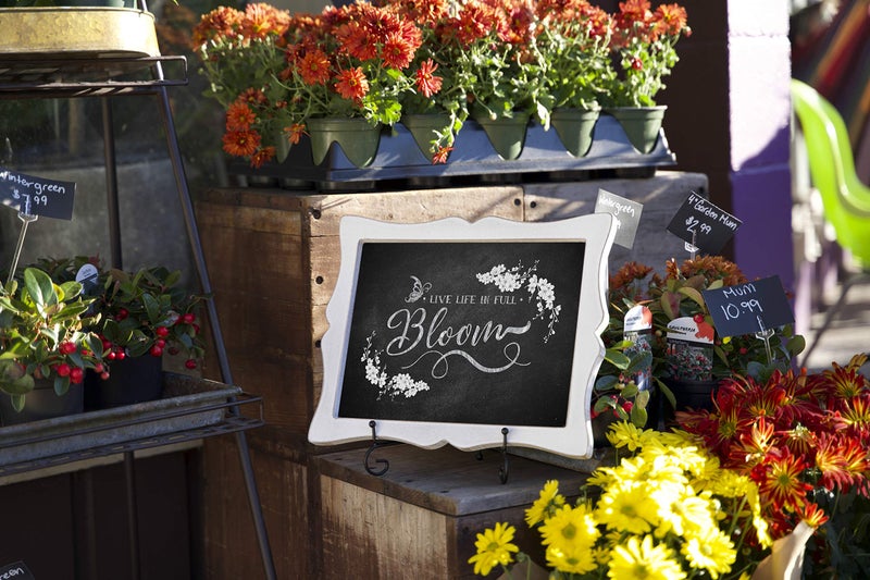 Oak letters Tabletop Small Chalkboard Sign with Easel (11x13) + 8 Brilliant Liquid Chalk Markers | Hanging or Freestanding Framed Chalkboard with Hand Crafted Sweetheart Frame - Image 2